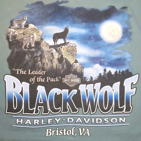 Harley-Davidson Vintage Wolf Moon T-shirt Size Large Front & Back… - Picture 3 of 5
